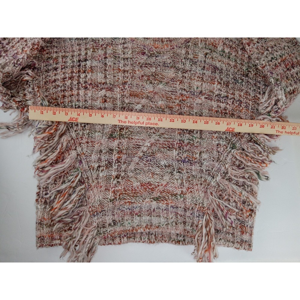 Joie Meghan‎ Women's Cable Knit Wool Blend Long Sleeve Fringe Sweater Size S - Picture 10 of 11